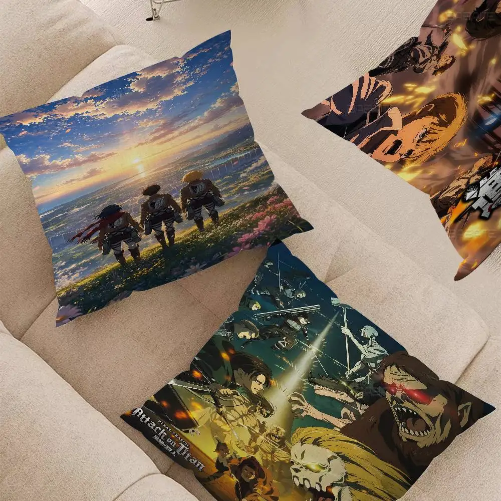 Classic Anime A_Attack on T_TitanS   Pillow Cushion Cover Pillowcase Living Room Sofa Home Decor Customized