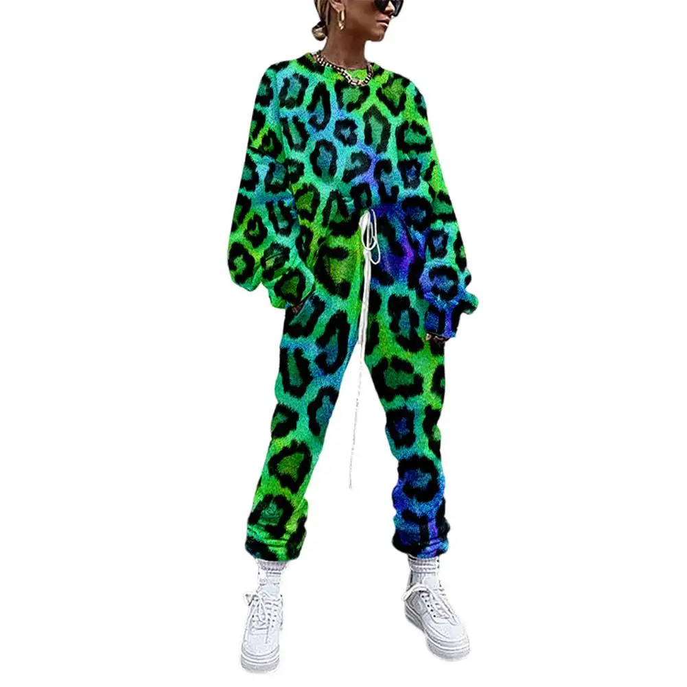 fall outfits women Leopard Tie Dye Tracksuit Two Piece Sets Female Casual Fashion Sportswear Streetwear conjuntos de pantalón