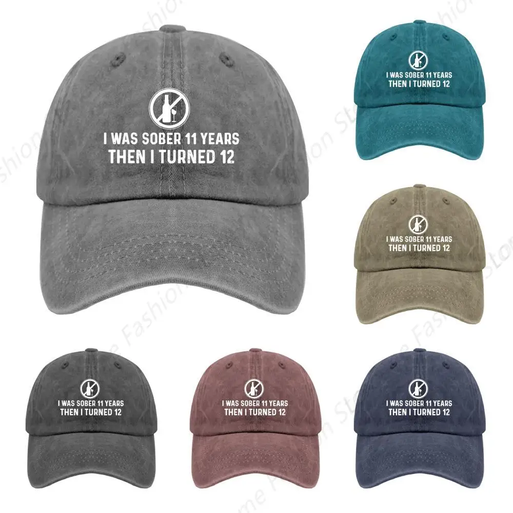 I was Sober for 11 Years Then I Turned 12 Hat for Mens Humor Caps Mens Gray Ball Caps Fashion Unique Gifts for School Bus Driver