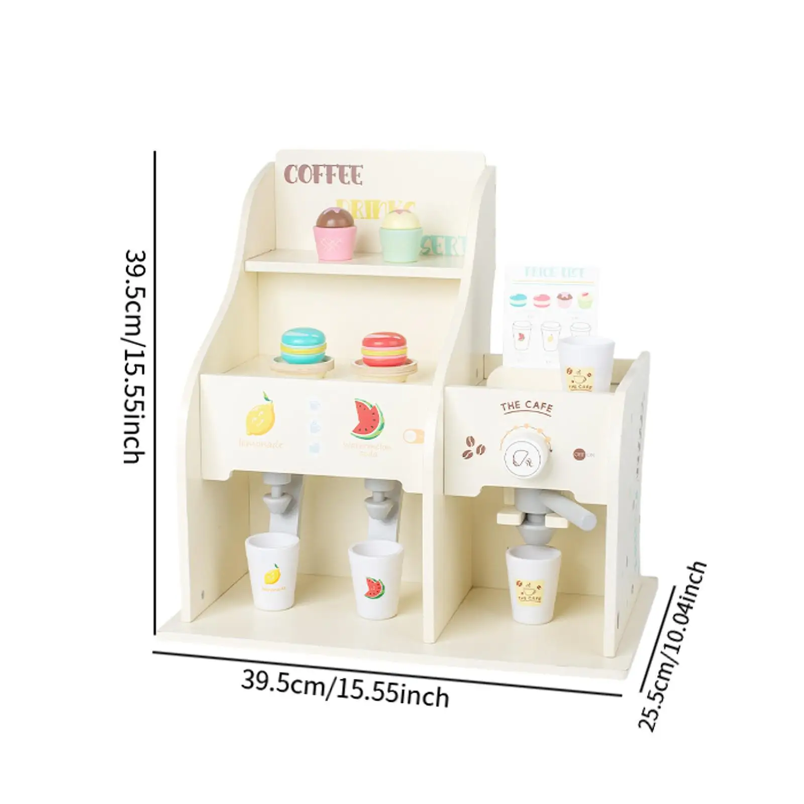 Wooden Coffee Play Set Realistic Cafe Machine Set Role Play Coffee Maker for Toddlers Boys Girls Kids Children Birthday Gifts