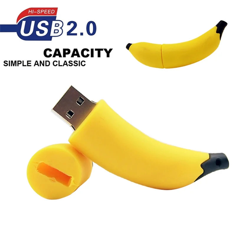 【Последнее место!】Банановый фруктовый милый флэш-накопитель USB 2.0, 64 ГБ, 64 ГБ, подарочная USB-накопитель для детей