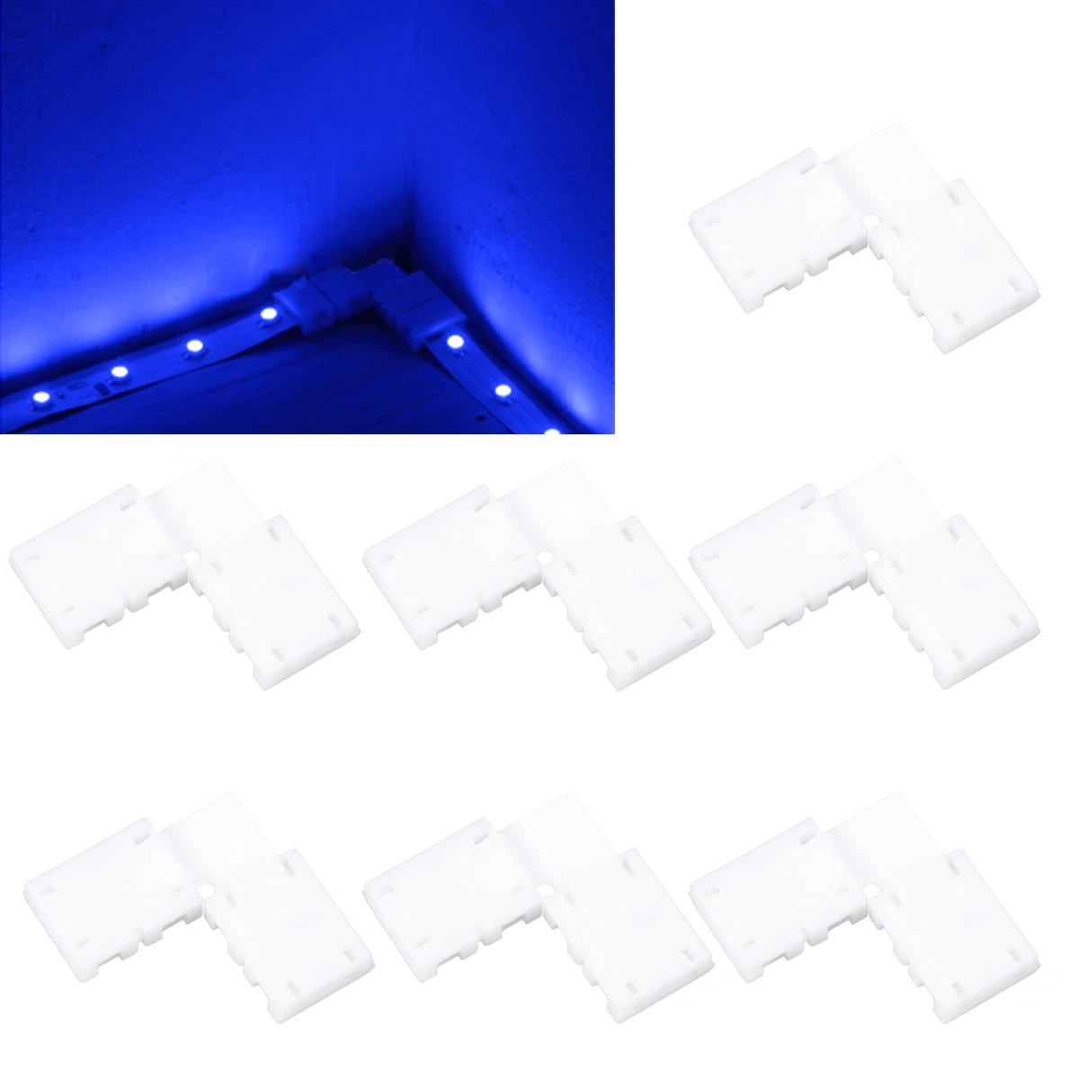 10 PCS Corner Connector for LED Strip Light Solderless Seamless Layout Shape Easy Installation