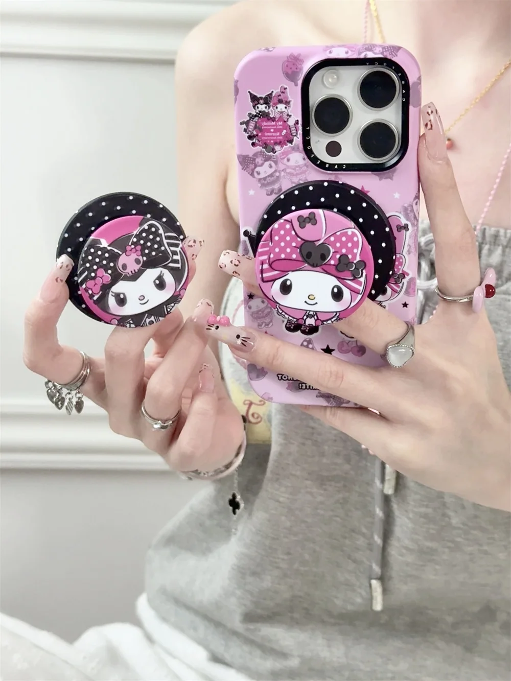 

INS Cute Culomi Meloti Cartoon Magnetic Stand for iPhone 14 15 16 13 Pro Max Fundas Fashion Luxury With Magsafe Protective Cover