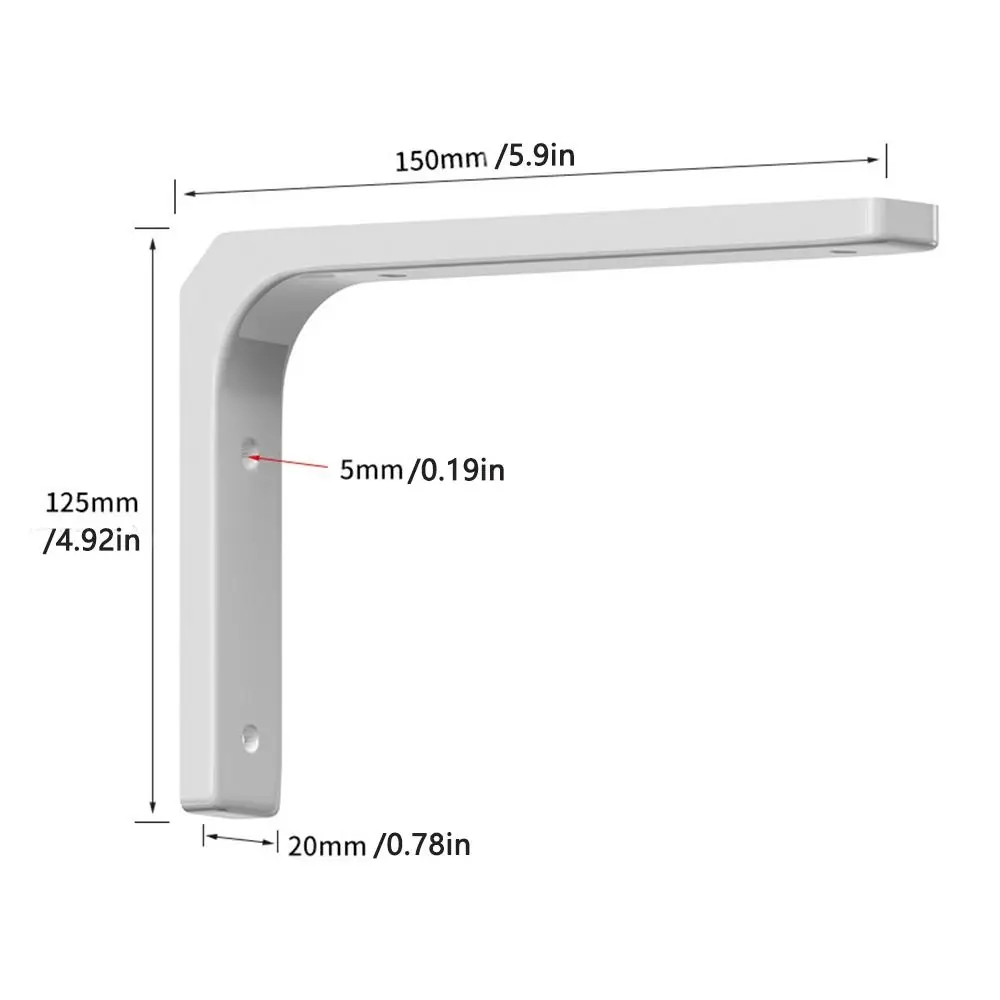 Staffa per mensola a forma di L da 2 pezzi Supporto per mensola a parete addensato Supporto pesante in acciaio inossidabile Staffa fissa da tavolo