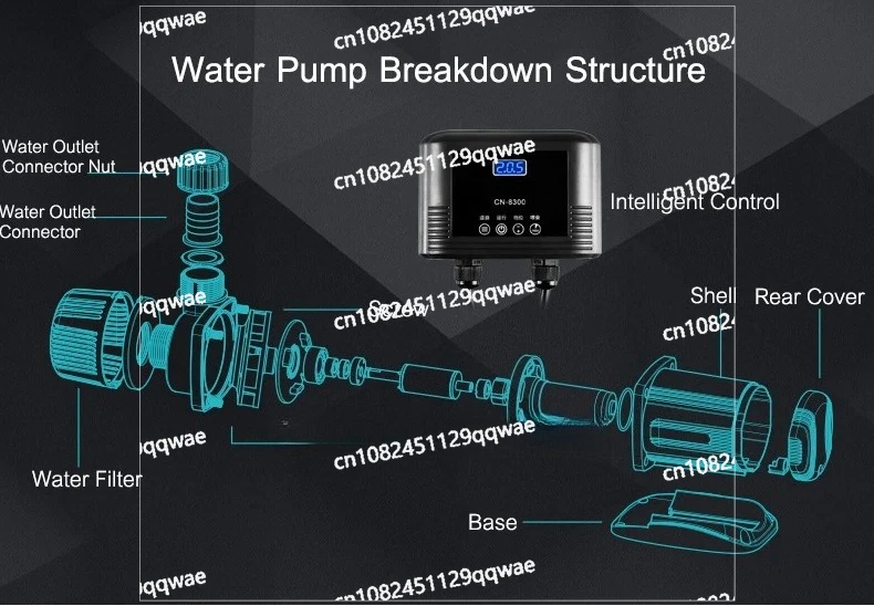 Silent Fish Tank Water Pump 220V Frequency Conversion Fish Pond Diving Mute Amphibious Dual-purpose Circulating Pump
