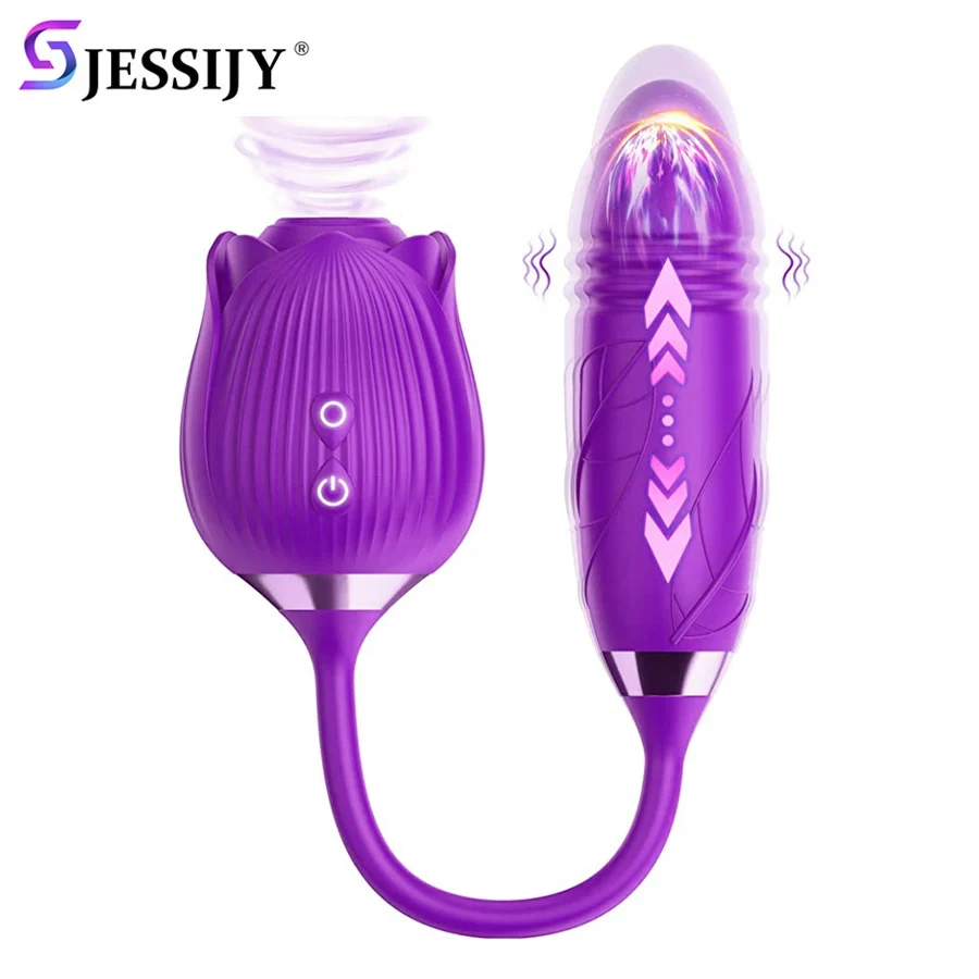 

Female Rose Vibrator Tongue Licking Nipple Sucking G-spot Vibrator Vaginal Clitoris Stimulator Masturbator Sexy Toys For Women