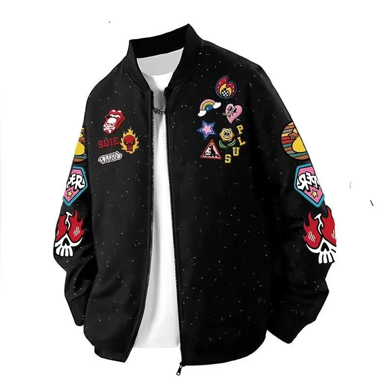 American Retro Baseball Uniform Spring Autumn High Street Trendy Brand Motorcycle Student Male Female Teenager Versatile Jacket