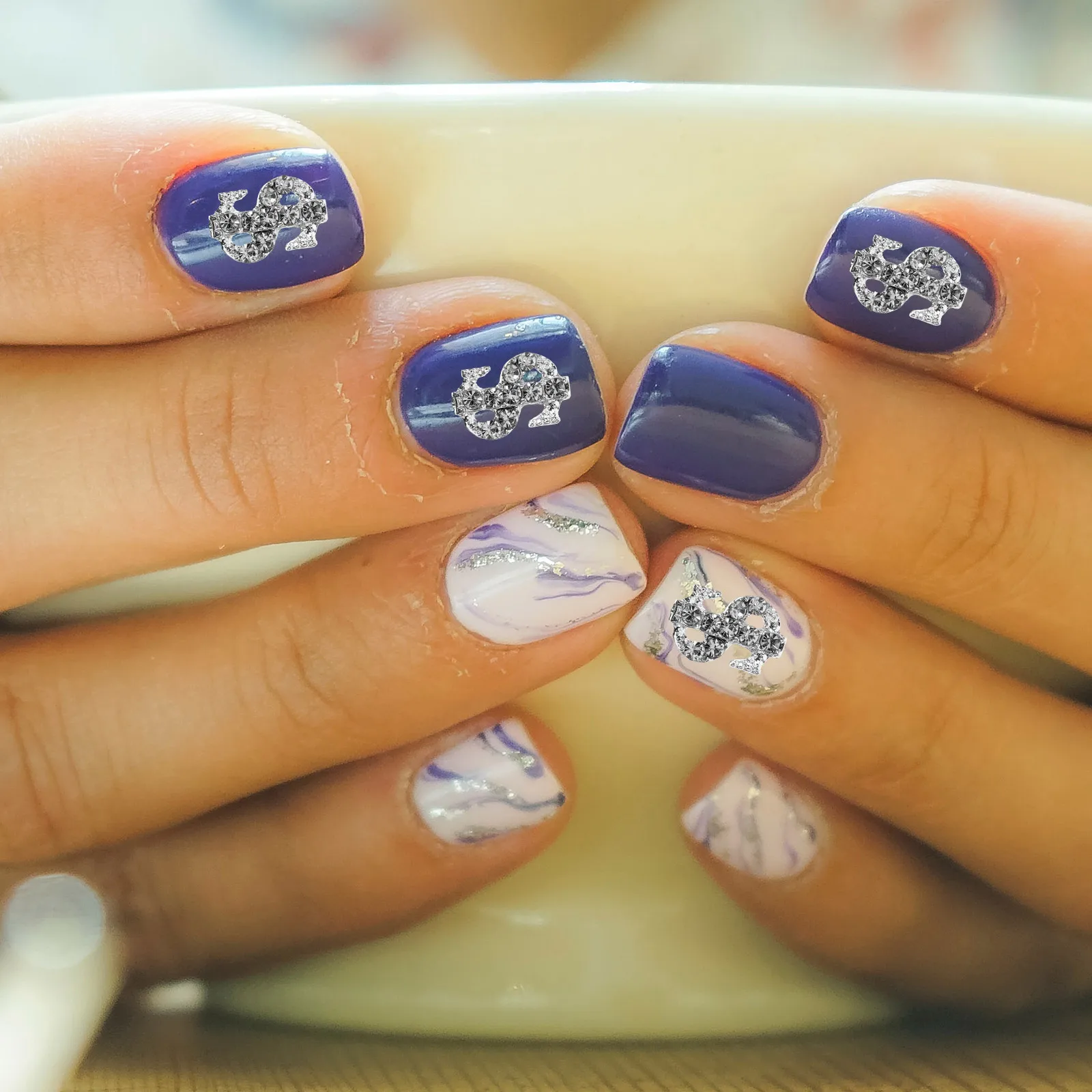 

20Pcs Dollar Sign Metal Nail Charms Kawaii Nail Decors for Fake Nails DIY Manicure Decoration Metal Charms Manicure Decoration