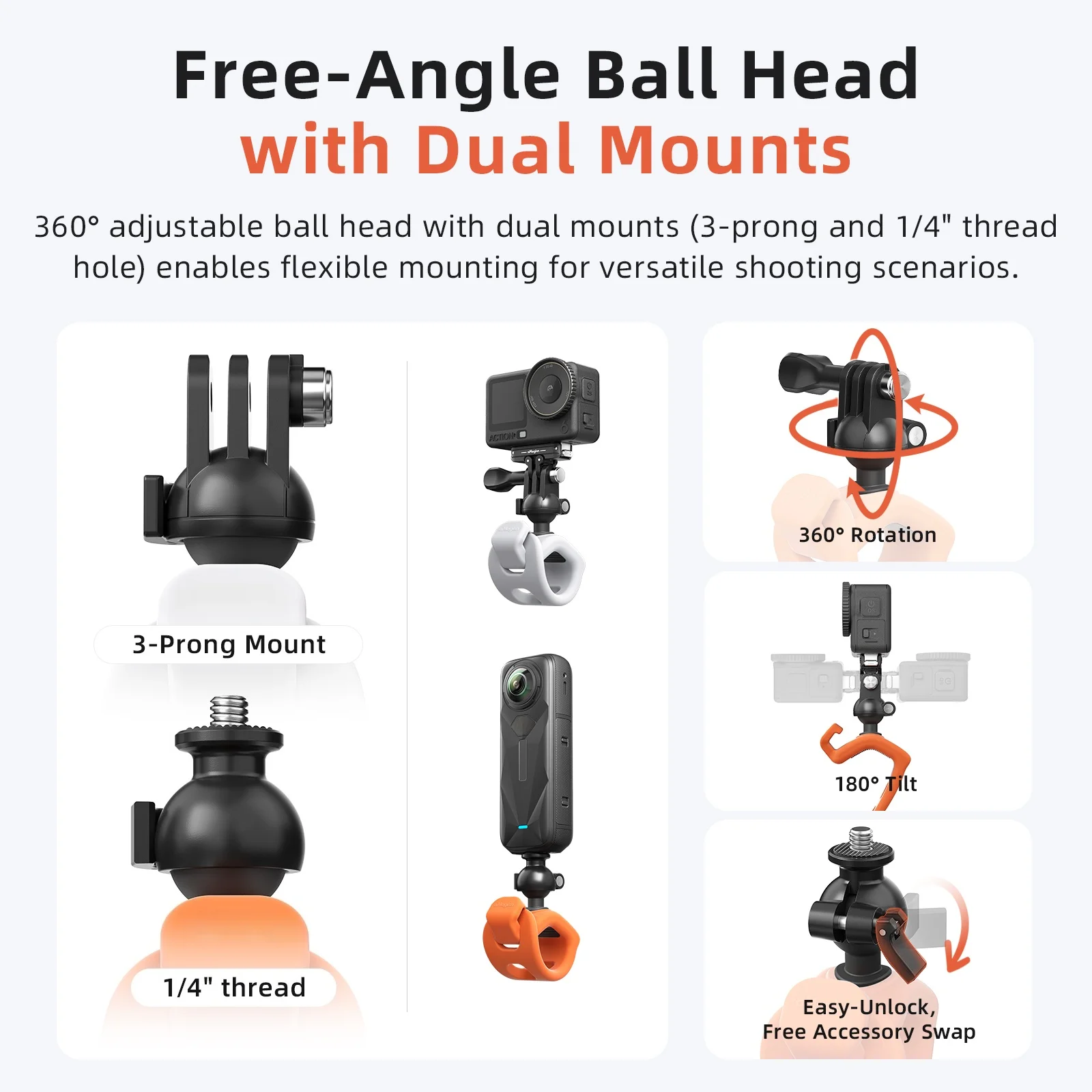 Universal Camera Holder for Insta360 Action Camera Elasticity Mount for DJI  Mount Camera Accessories