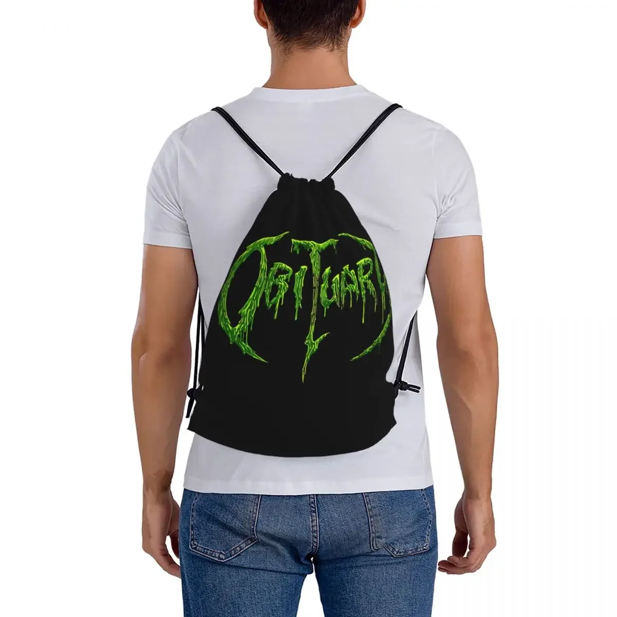 Obituary Death Metal Rock Band Music Backpacks Multi-function Drawstring Bundle Pocket Sundries Bag Book Bags for Travel School
