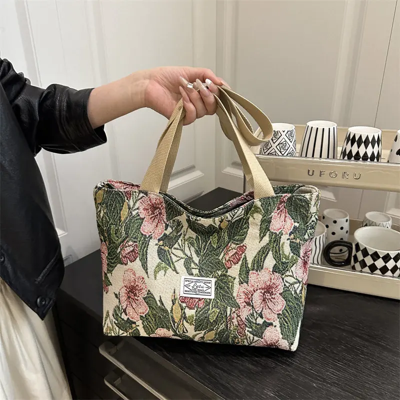 

Summer Large Capaci Canvas Tote Bag Women's Commuter Handbag Ins College Student Class Single oulder Bag Faion Trend