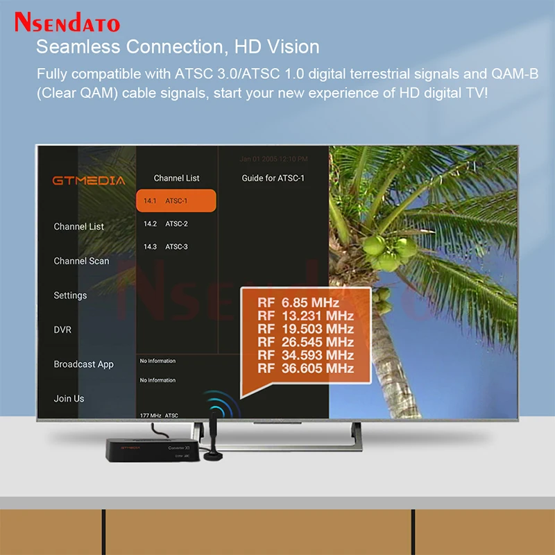 GTMEDIA HDTV 컨버터 X1 4K HDR ATSC 디지털 신호, 안드로이드 11 TV 리시버 박스 ATSC3.0 암로직 DRM용 스마트 디코더 내장 와이파이