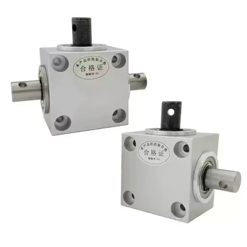 

Waterproof Horizontal Right Angle Steering Gearbox 90 Degree Commutator Two/Three Axis 14mm/20mm/30mm Output Shafts