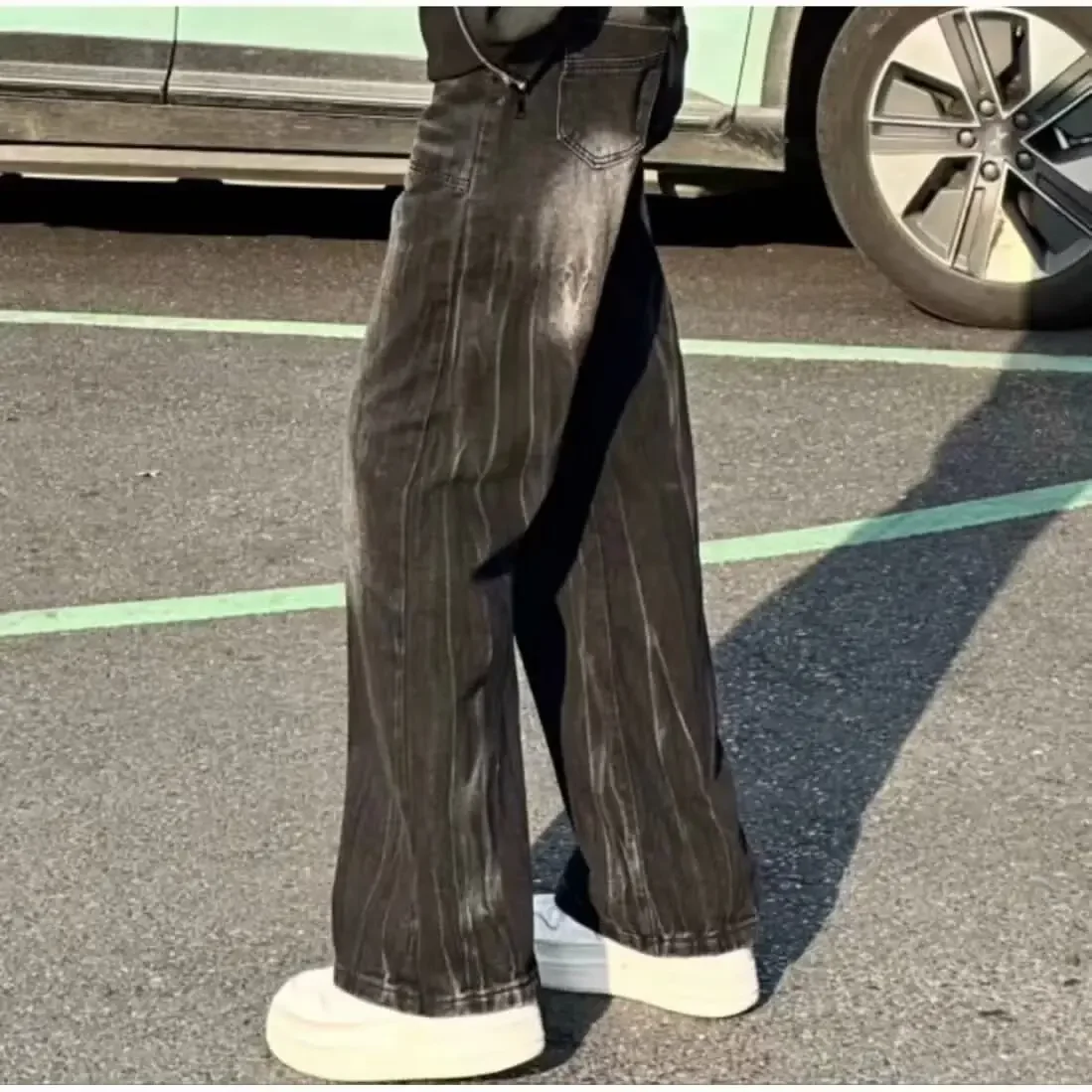 American Retro High Street Style Men's Jeans Korean Fashion Casual Baggy Jeans For Men Y2k Men Clothing Hip Hop Streetwear