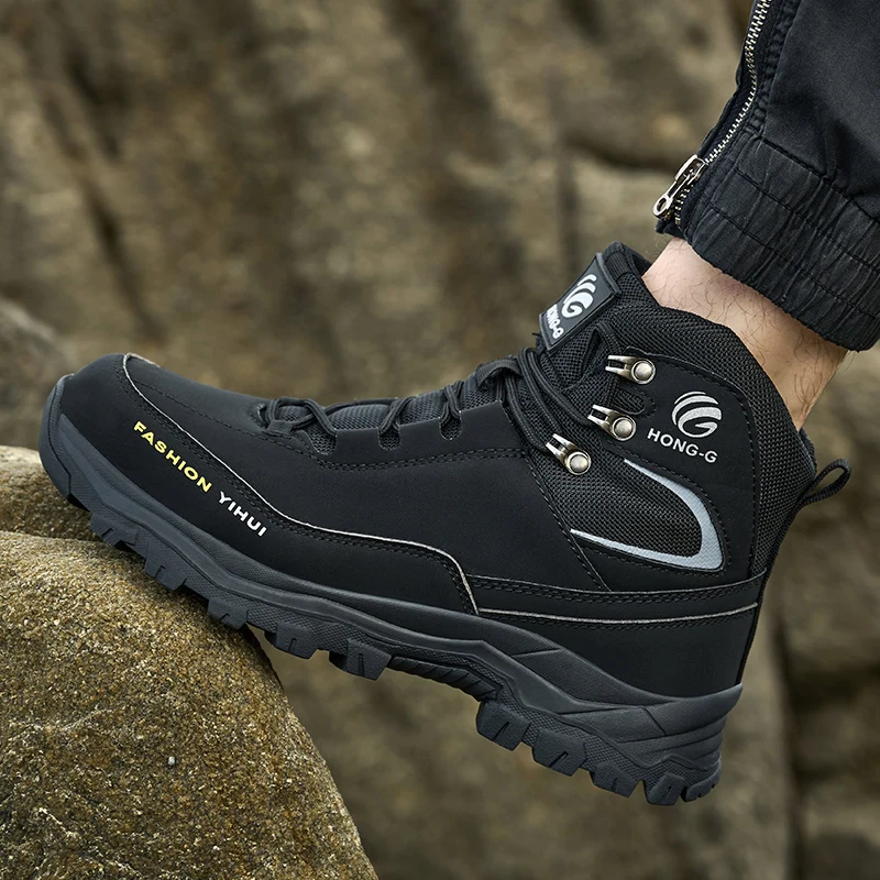 

high work boots with steel toe cap anti smash anti puncture industrial safety shoes for men anti-slip work shoes in the field