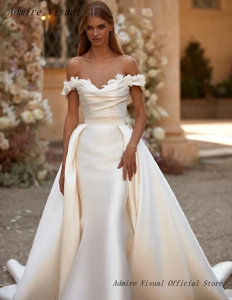 Robe de Mariée Sirène en Satin 2 en 1, Élégante, Éducative et Personnalisée, Nouvelle Collection