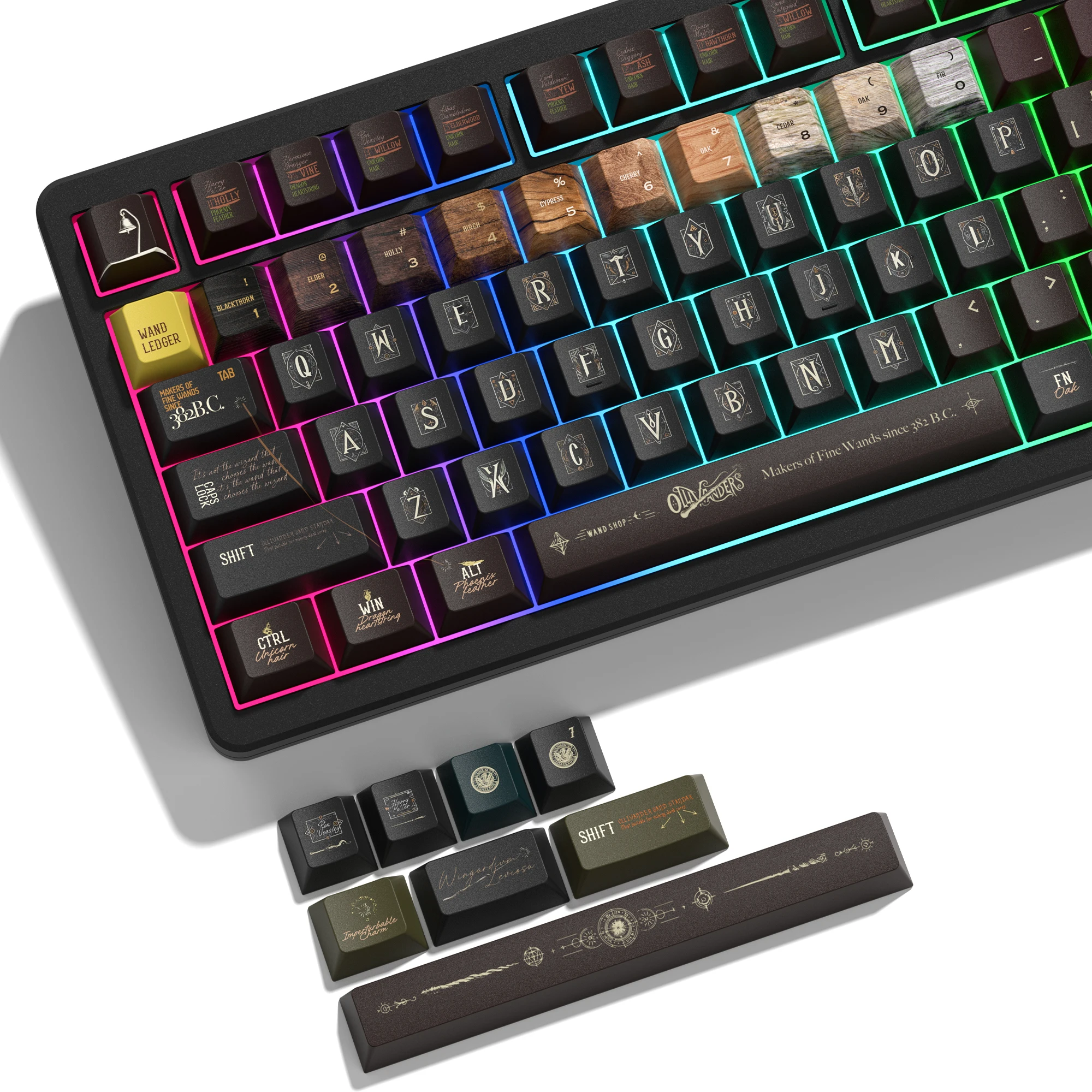 134 Keys Retro Brown Custom Keyboard Keycaps Five Side Dye Sublimation PBT Keycap Cherry Profile for Cherry MX Switches Keyboard