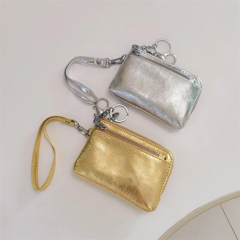 top-layer-cowhide-leather-zipper-coin-purse-handheld-wallet-women's-leather-card-holder-coin-bag-korean-style-short-wallet