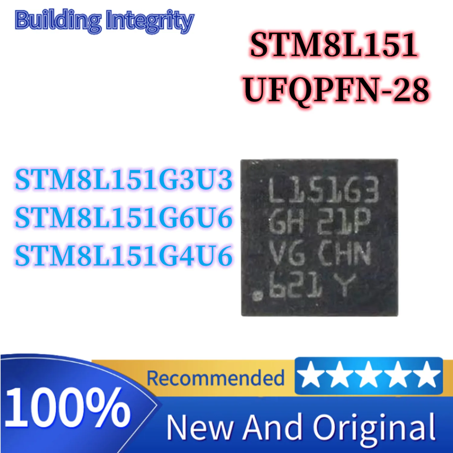 10 Pcs STM8L151G6U6…