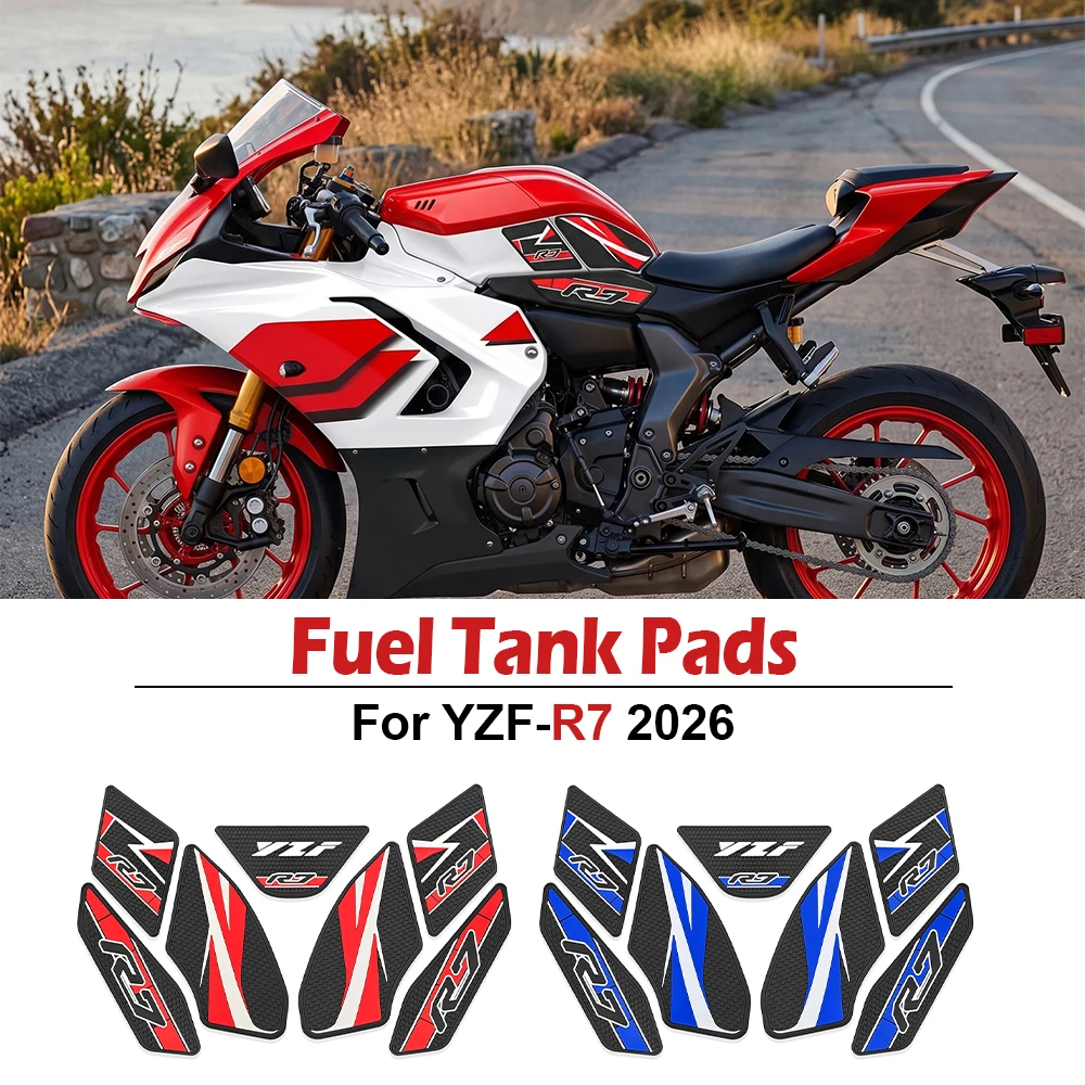 For Yamaha YZF-R7 YZFR7 YZF R7 2026- New Motorcycle Rubber Fuel Tank Pad Side Knee Sticker Protector Tank Traction Slip Pads