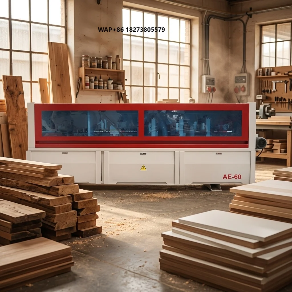 6-Function Edge Banding Machine with Gluing, End Trimming, Rough Trimming, Fine Trimming  Buffing for Panel Furniture Production