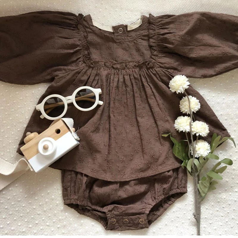 

2025 New Autumn Toddler Baby Girl Clothes Suit Long Sleeved Cotton Embroidery T-shirt+PP Shorts Infant Baby Girls Clothing Set