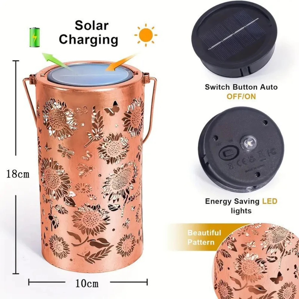 RGB Colorful Sunflower Solar Lights Outdoor Waterproof Portable Lantern Sunflower Projection Lamp for Garden Porch Lawn Decor view 6