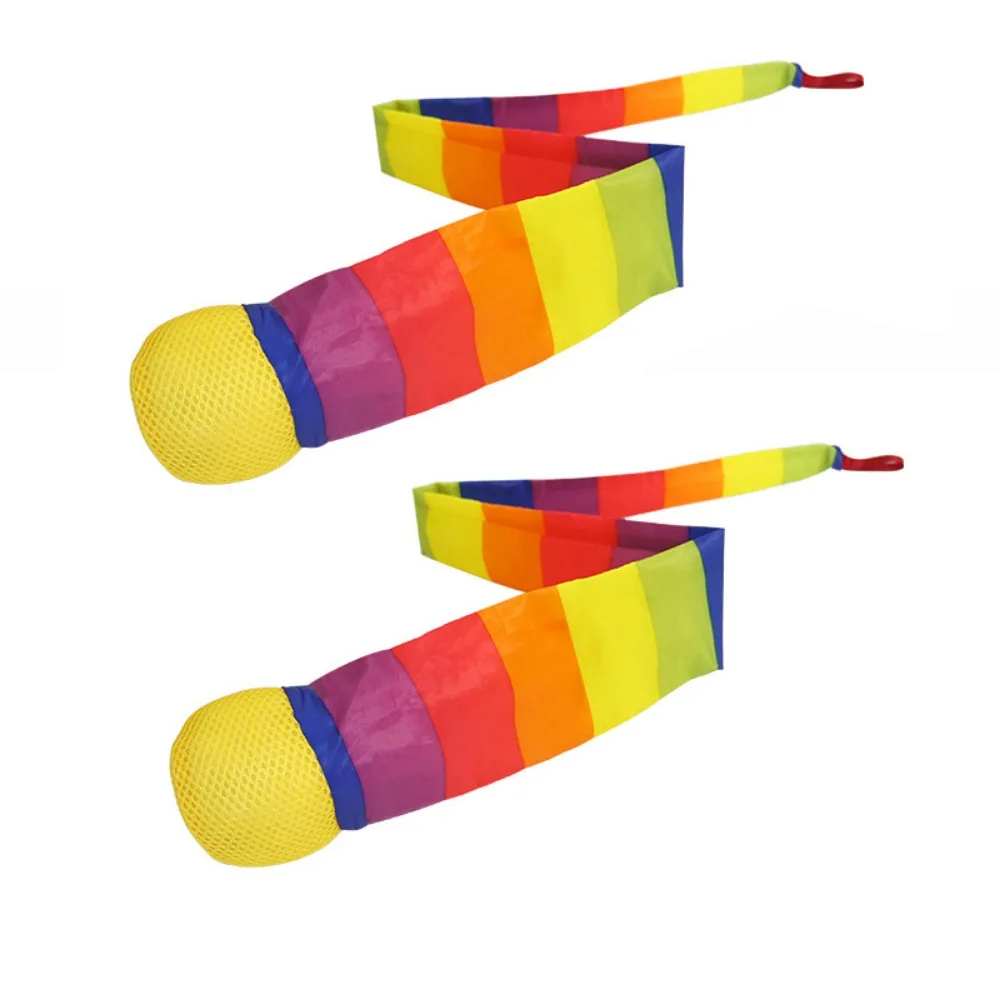 2Pcs Rainbow Tail Soft Tail Meteor Ball Safe Catch Sensory Play Children's Rainbow Hand Throwing Ball Eco-Friendly Soft Ball
