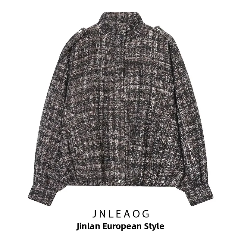 

JNLEAOG модный металлический цвет пилотный джет женская ор верхняя одежда универсальная осенняя Новое поступление женская молния из полиэфирного волокна