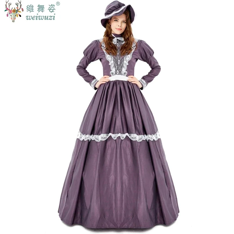 

Halloween Medieval Retro Princess Manor Maid Butler Role Playing Women Wear Live Royal Elegant Vampire Beer Festival Long Dress