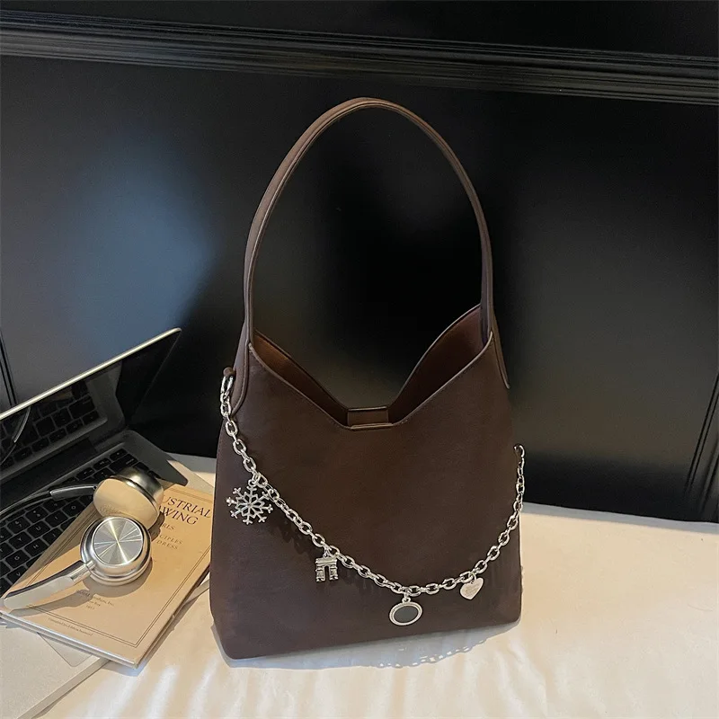 حقيبة تحت الإبط لخريف وشتاء 2025، محفظة حمل بحزام على شكل سلسلة، حقيبة كروس نسائية فاخرة من اليوم إلى الليل، حقيبة ذات مقبض علوي واسعة #1