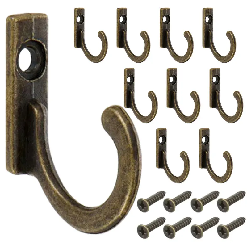 

20/5PCS Wall Mounted Hooks Vintage Door Back Wall Hooks Robe Coat Hat Hanger Holders Key Bag Storage Kitchen Bathroom Hooks