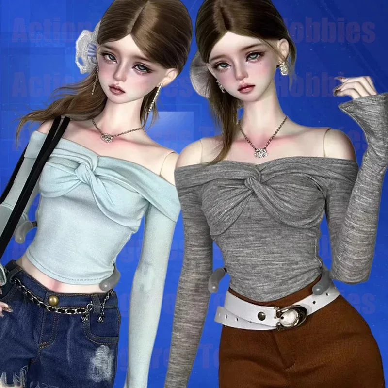 

【Only Clothes】1/3 1/4 Female BJD Dolls Clothes Long Flared Sleeves Slim Shirt High Waist Shorts for 1:3 1:4 Action Figure Toys