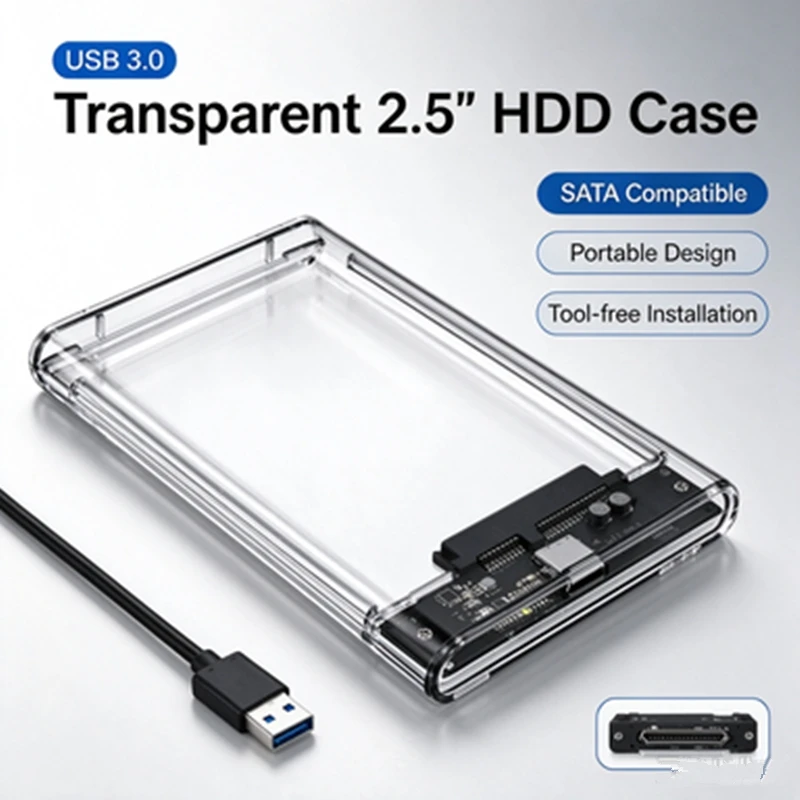caixa-externa-transparente-para-disco-rigido-sata-de-25-polegadas-com-interface-usb-30-e-velocidade-de-5-gbps-para-armazenamento-portatil-de-discos-sata-hdd-e-ssd-de-25-com-espessura-de-7-mm-e-95-mm