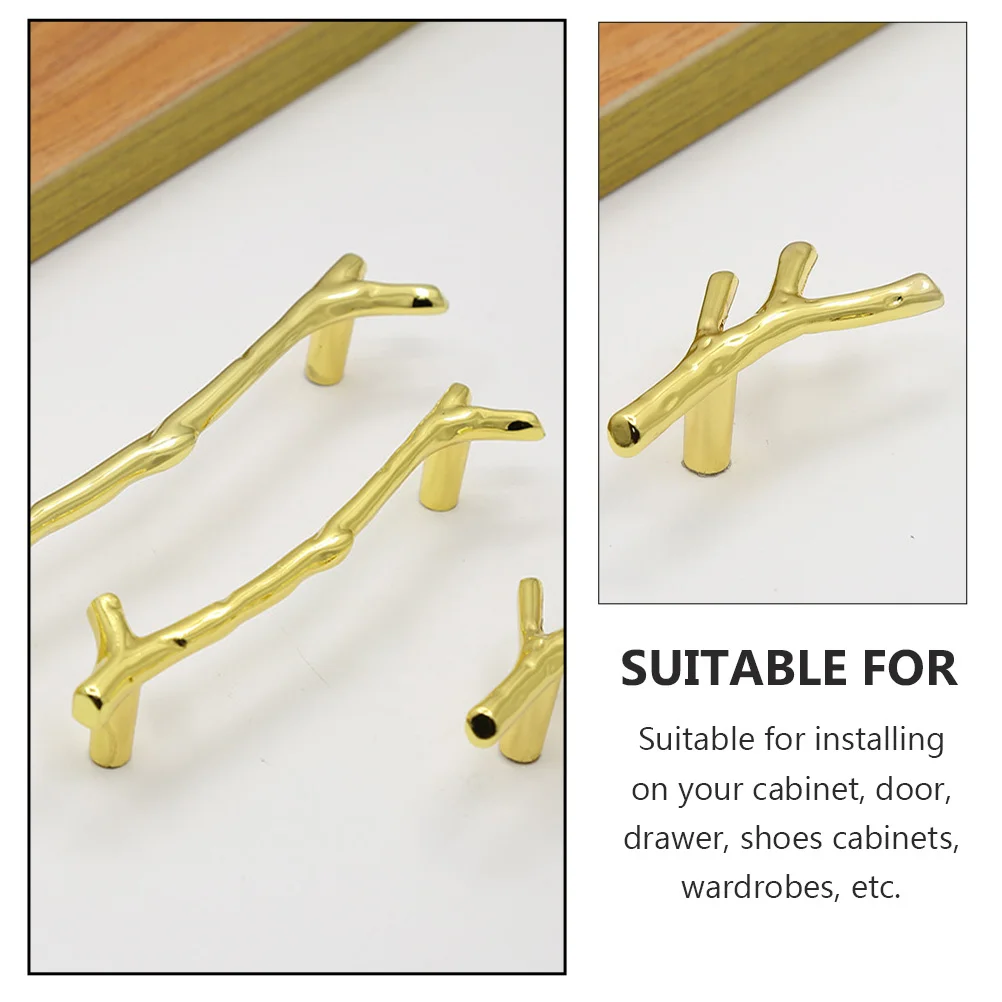 

4Pcs Branch Shaped Furniture Handles Decorative Cabinet Drawer Knobs Accessories Durable Hardware Branch Shaped Knobs