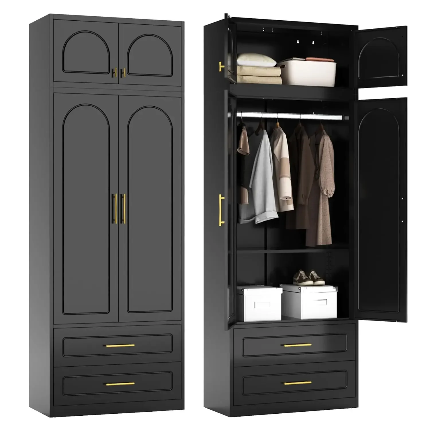 Metal Armoire Wardr…