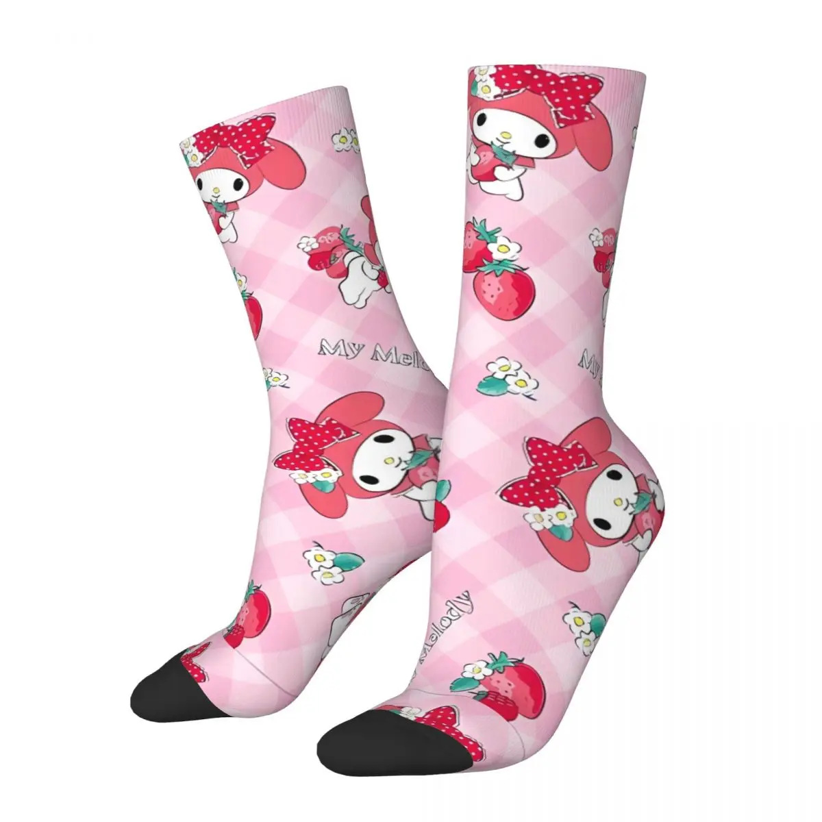 Men's Socks My Melody Strawberry Stockings Spring Elegant Comfortable Socks Custom Skateboard Anti-Slip Socks