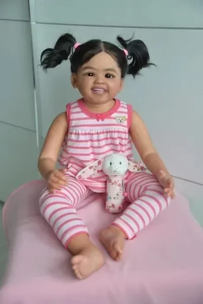 

EGO Customized Limited Supply32inch Reborn Baby Shanti Tanned Skin With Hand-Rooted Hair Christmas Gift