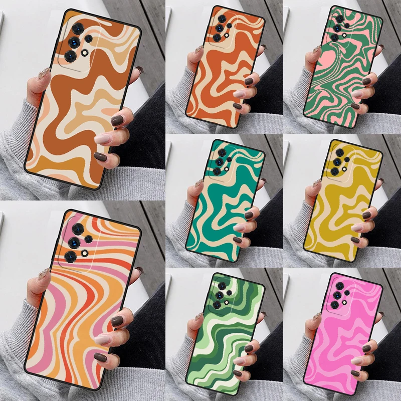 Liquid Swirl Abstract Pattern Phone Case For Samsung Galaxy S23 S21 S20 FE S24 S22 Ultra Note20 S10 S9 Plus A40 A52 A12 A13 A53