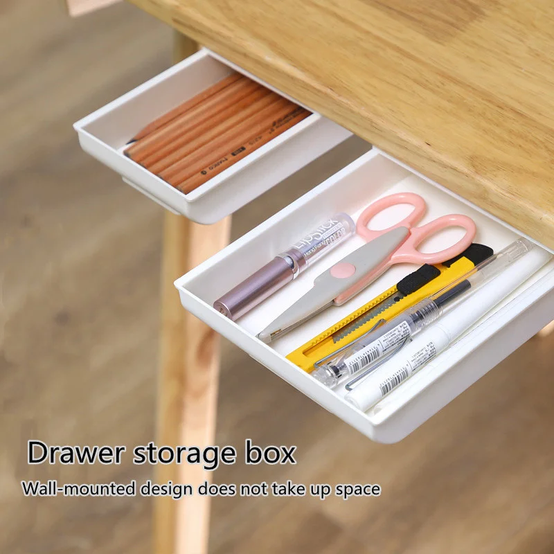 New!!  Hidden Form Storage Box    Dressing Table Storage Drawer   Horizontal Pull-Out Stationery Box