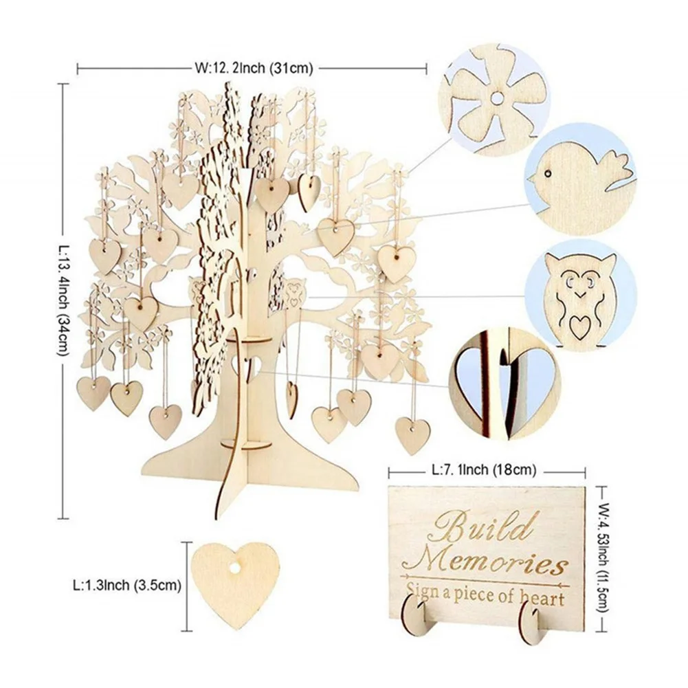 Wedding Guest Book Alternative Wishing Tree Rustic Guest Registry Wedding Reception Decor With 100 Love Pendants