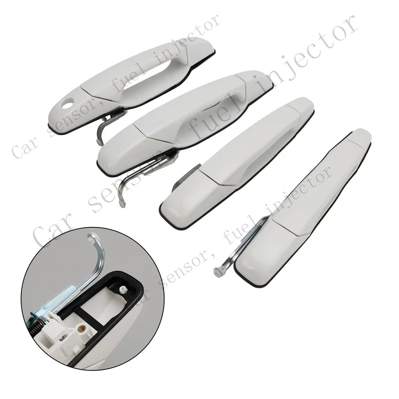 Q+ 4PCS Front & Rear Door Handle Set White For Silverado Sierra 2007-2013 ZY