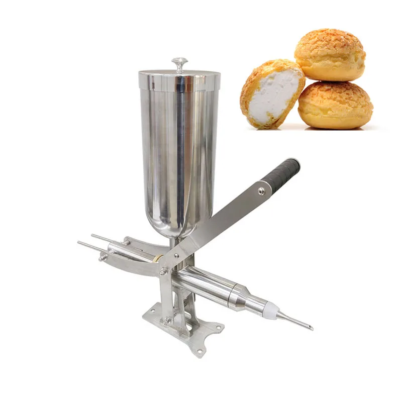 Jam Filling Machine 5L Cream Filler Manual Commercial Pie Puff Cream Filler Machine With 3 Nozzle Mold