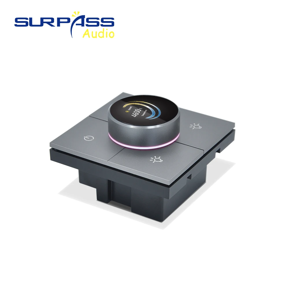 スマートホームシアター Zigbee通信プロトコル調光スイッチコントローラー壁パネルオーディオスイッチ、2つのリレー搭載、Tuya対応