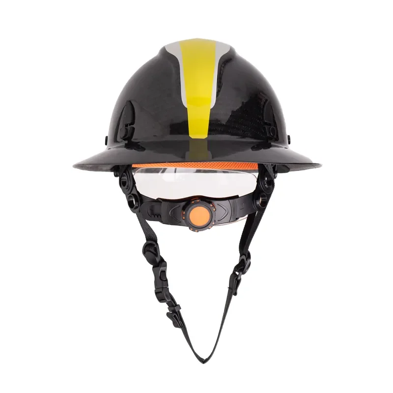 Histay Carbon Fiber Safety Helmet Hard Hat Full Brim American 6 Suspension Points Non-Slotted Histay-sf55t