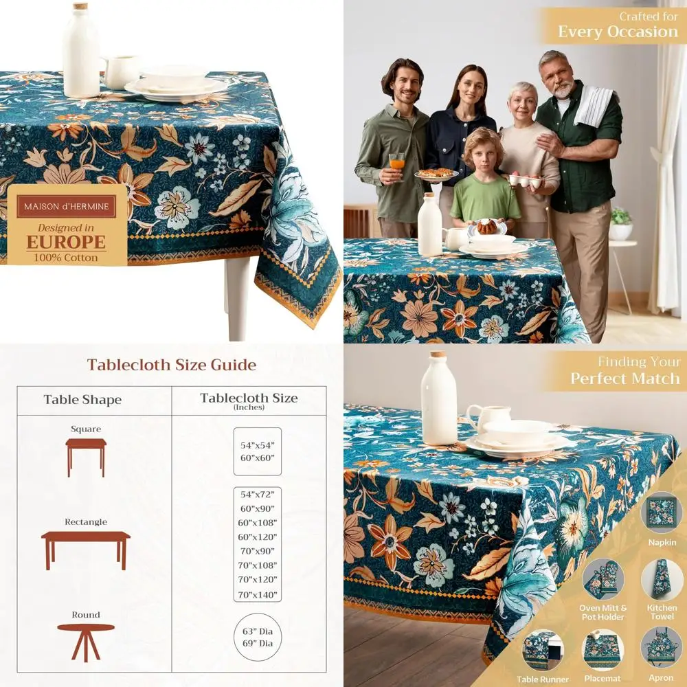 

Хлопковая прямоугольная скатерть 60x120 дюймов на осень, День Благодарения, многоразовая крышка для стола для повседневного использования