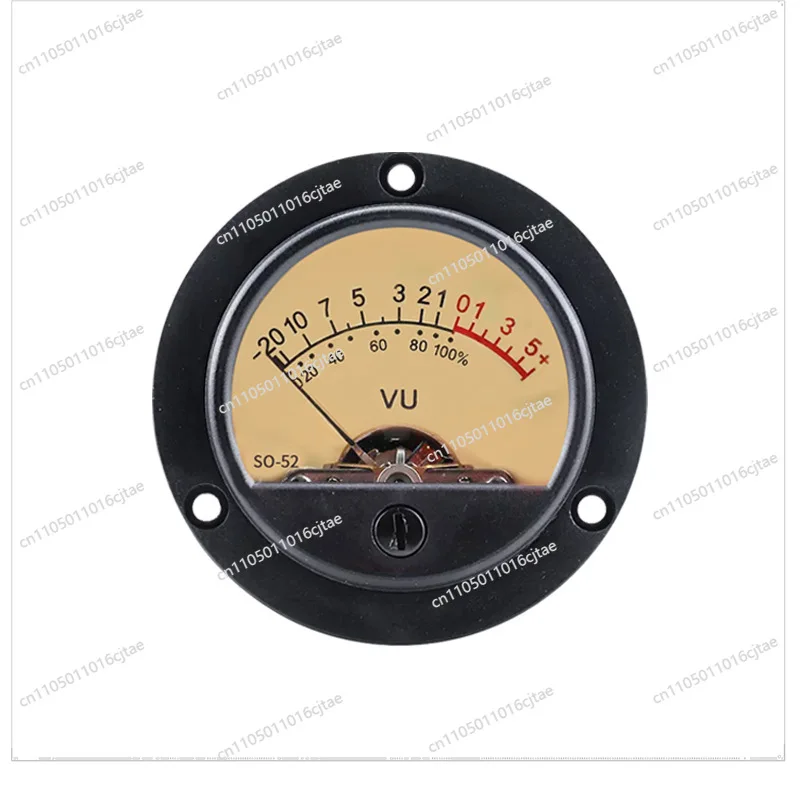 For Pointer Head Vintage Dial Round SO-52 Yellow 52mm Gall VU Meter Level Strap Yellow Backlight