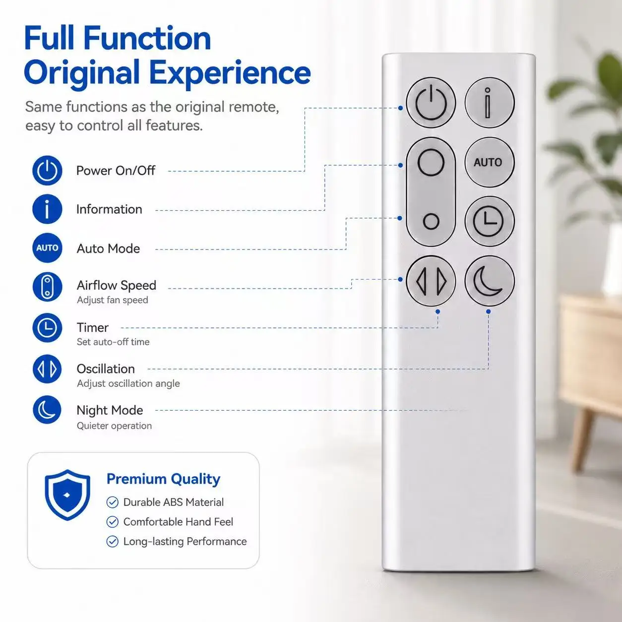 TP05 PH01 DN Replacement Remote Control, Compatible with Dyson Pure Cool Air Purifier Fan view 5