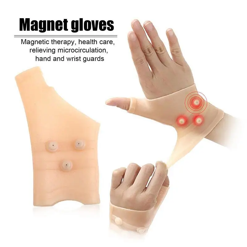 Terapia magnetica polso mano pollice guanti di supporto Gel di Silicone artrite correttore di pressione massaggio guanti antidolorifici