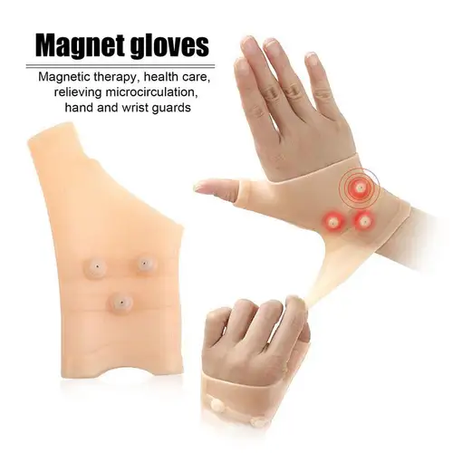 Guantes de soporte magnético para muñeca y pulgar, Gel de silicona, Corrector de presión para artritis, masaje, alivio del dolor